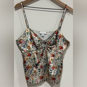 Topshop Y2K Babydoll Tank Top Multicolor Floral